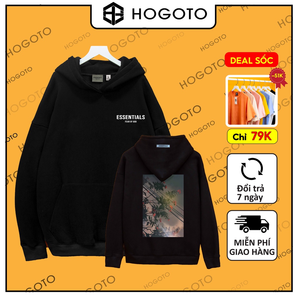 Áo nỉ Hoodie Essentials Hoa Anh Đào Hogoto shop , áo hoodie nỉ bông nam nữ unisex
