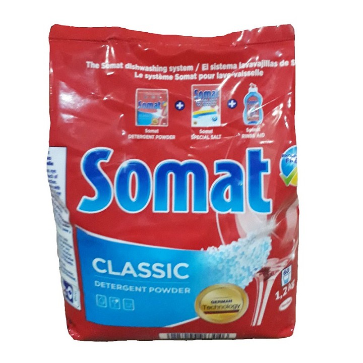 4 gói bột rửa chén Somat x 1,2kg Đức muối bóng