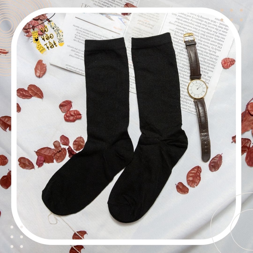 TẤT VỚ CỔ CAO NỮ TRƠN SỌC CHÌM CỔ BO CHUN