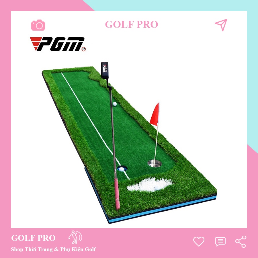 Thảm golf tập Putter PGM trong nhà di động tiện lợi di chuyển luyện Swing gạt bóng TT011