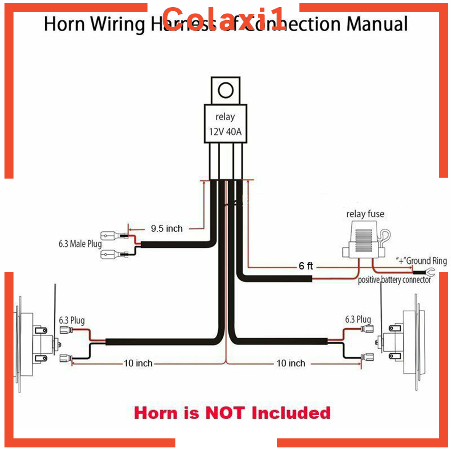 1 Bộ Dây Dẫn Kết Nối Còi Xe Hơi, Xe Tải