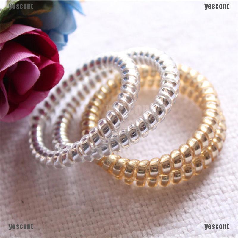 Yc☀set 5 dây buộc tóc lò xo cao su co giãn