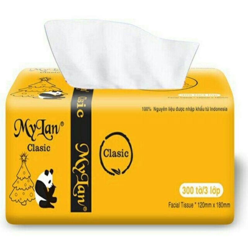 Thùng 30 gói Giấy ăn dạng Rút Gấu Trúc MyLan Cao cấp 3 Lớp  - Mịn, không bụi,sạch sẽ