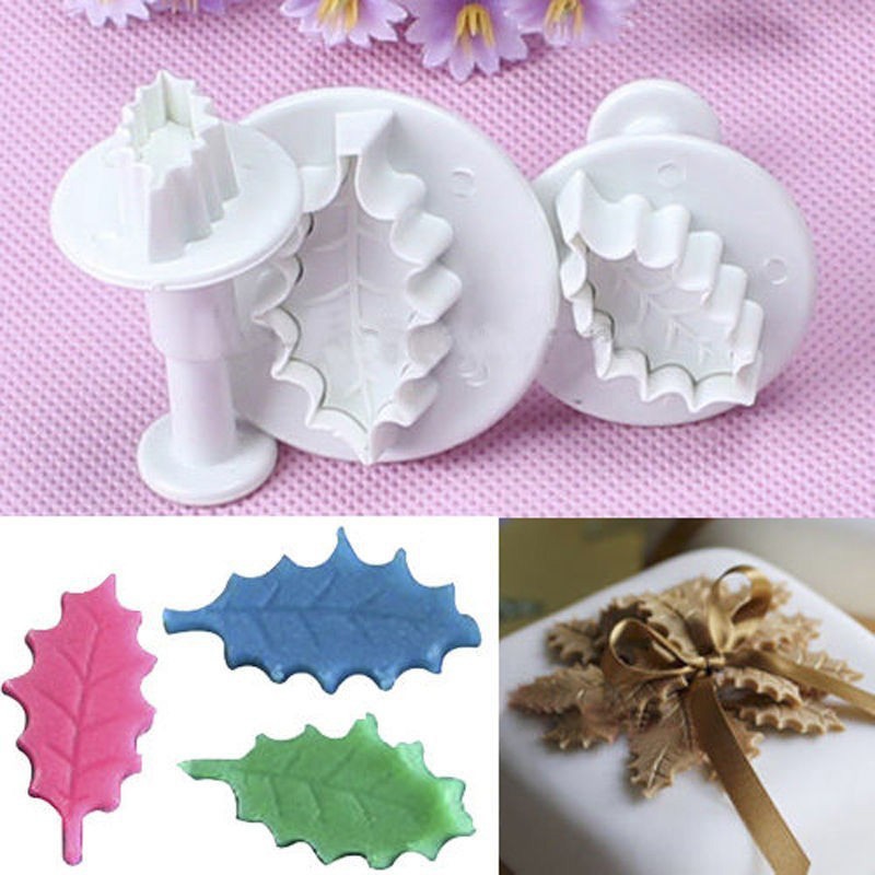 Hl Set 3 Khuôn Cắt Bánh Hình Chiếc Lá