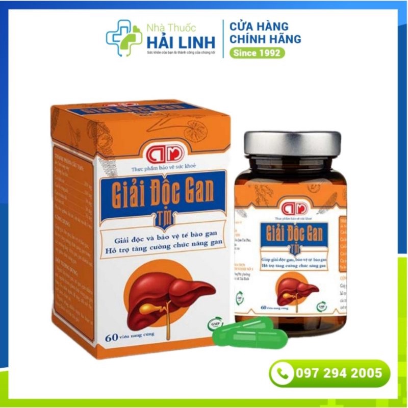Viên uống Giải độc gan TM ⚡ Tặng quà ⚡ Hộp 60 viên Giúp tăng cường chức năng gan, bảo vệ gan