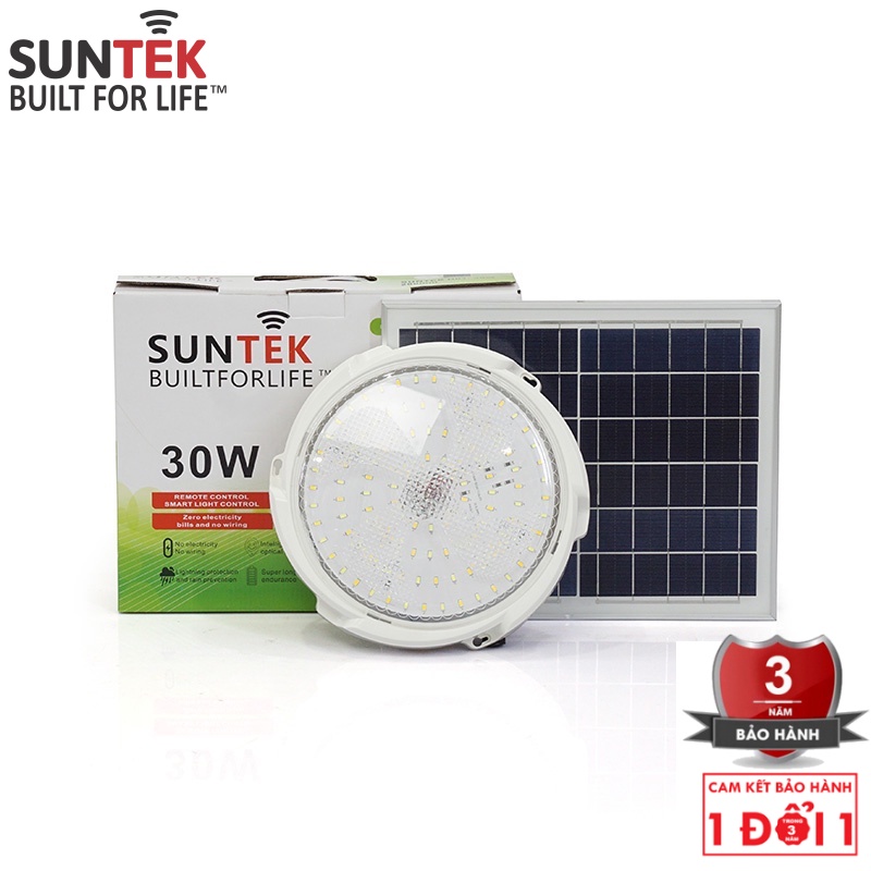 Đèn Ôp Trần Mái Hiên Năng Lượng Mặt Trời SUNTEK H01 30W - Hàng Chính Hãng - Bảo hành 3 năm 1 đổi 1