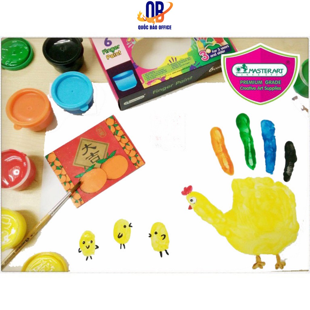 Màu nước - Màu vẽ bằng tay Finger Paint cho bé yêu sáng tạo - 1 sét 6 màu