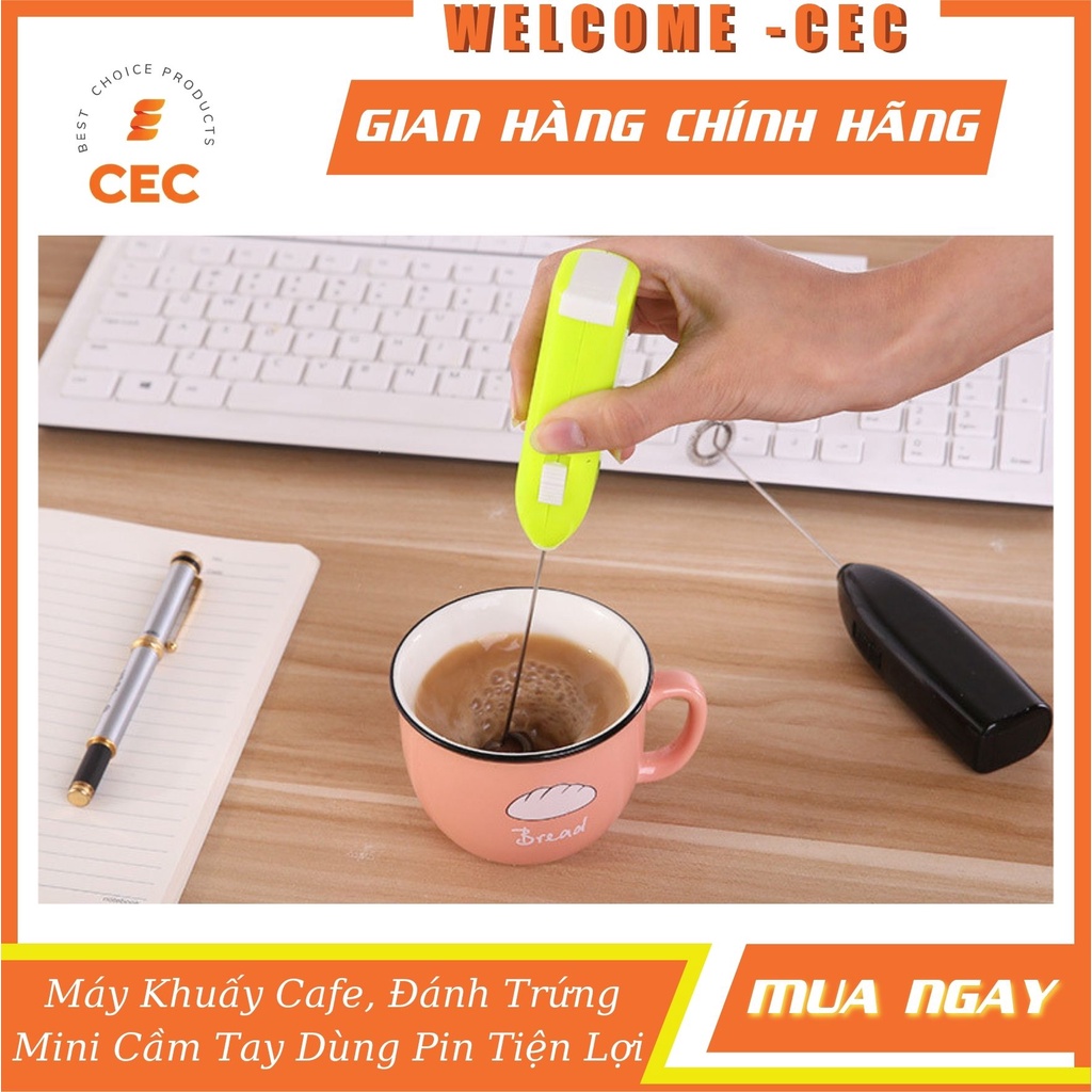 Máy Mini Cầm Tay Khuấy Cafe, Trà Sữa, Đồ Uống, Nước Hoa Quả, Đánh Trứng Dùng Pin Tiện Lợi MKC05 [CEC Store]