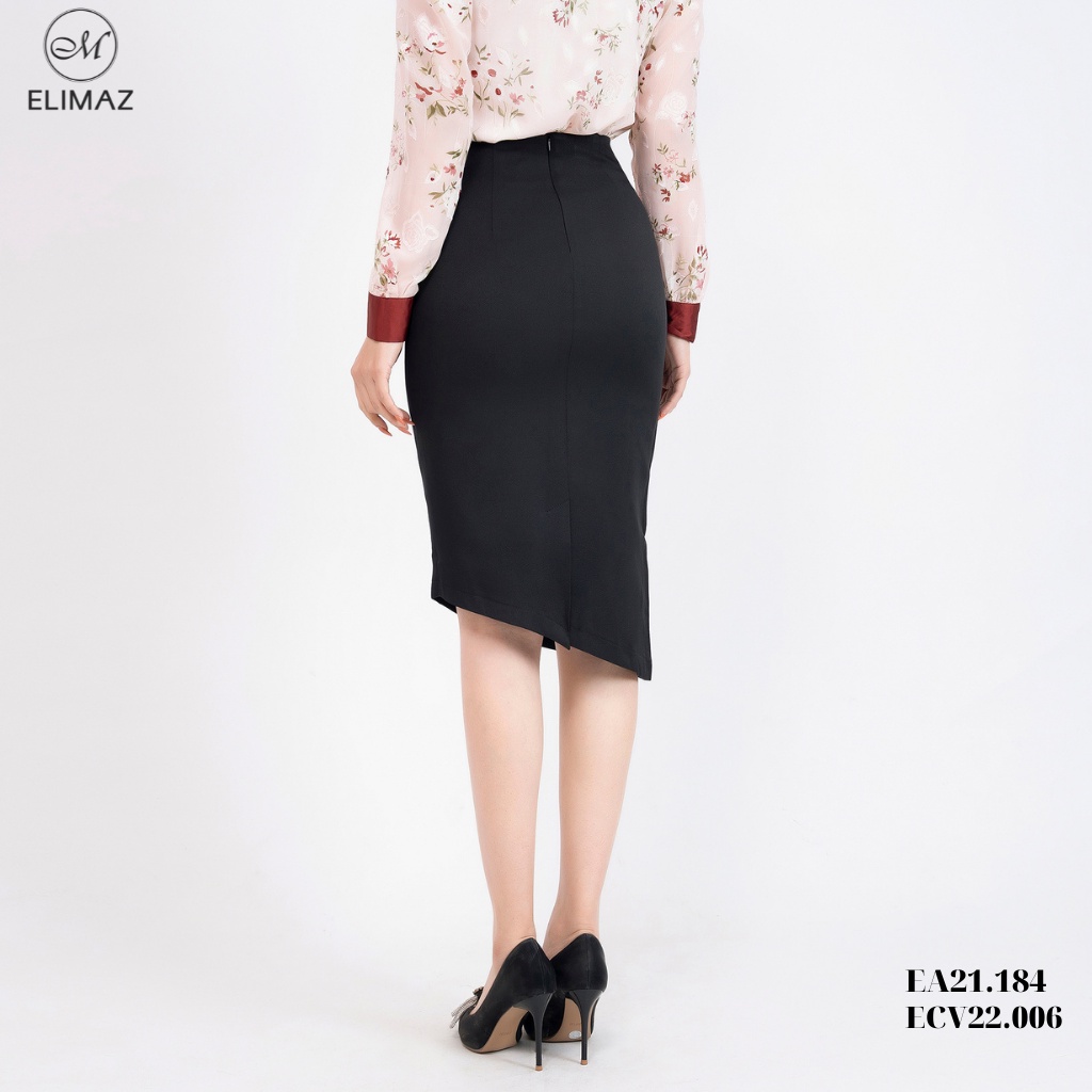 Chân váy nữ công sở Elimaz ôm peplum xẻ tà ECV22.006