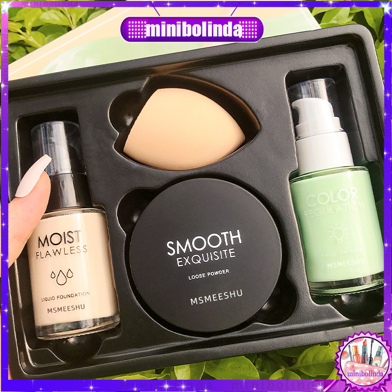 Bộ sản phẩm kem nền trang điểm MSMEESHU gồm 4 món đa năng tiện dụng