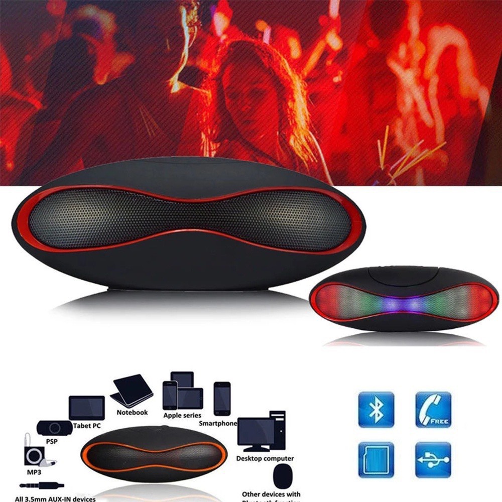 Loa Bluetooth Không Dây Mini Hình Bóng Bầu Dục Độc Đáo