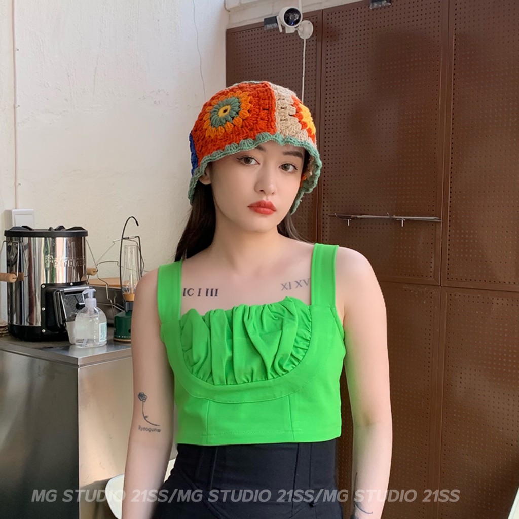 Mũ dệt kim MG STUDIO kiểu dáng dân tộc gồm 2 màu sắc