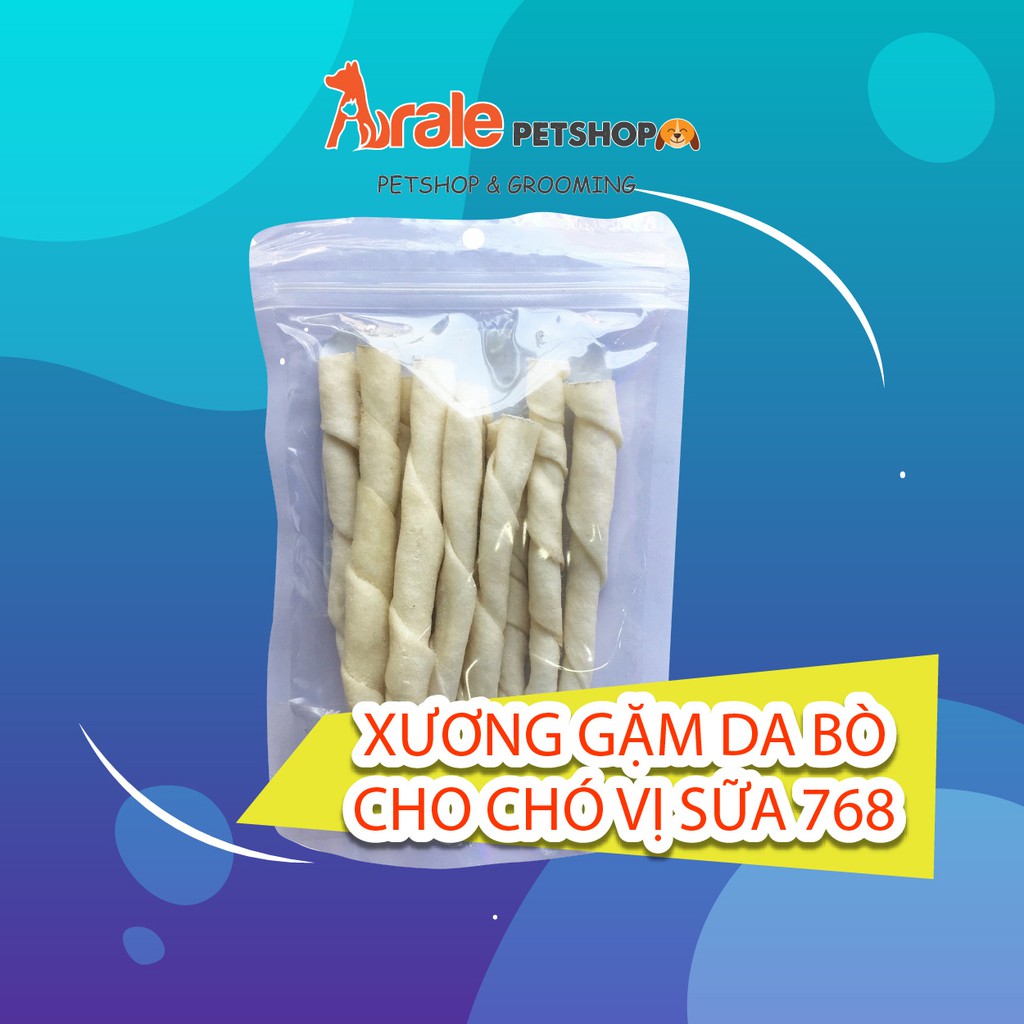  XƯƠNG GẶM DA BÒ CHO CHÓ VỊ SỮA 767