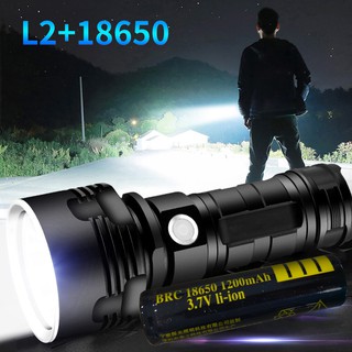 Đèn pin led xhp50 siêu sáng chống nước tích hợp đầu usb có thể sạc lại