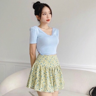 Áo Croptop Cổ Tim Viền Ren Dây Cột Eo - Chuly