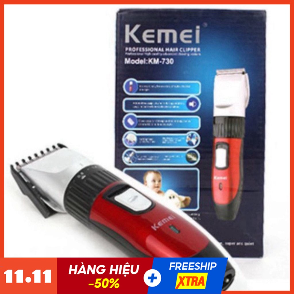 Tông đơ cắt tóc Kemei KM-730 - Máy Cắt Tóc Kemei Sạc Điện Siêu Tiện