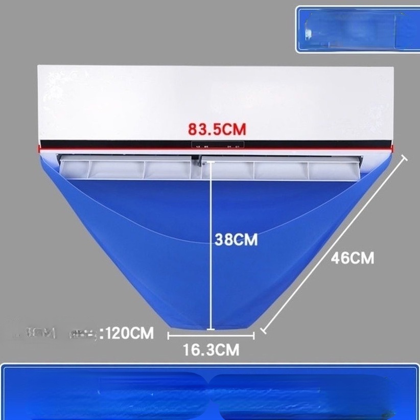 [Tặng dây xỏ]Túi vệ sinh máy lạnh treo tường - Áo bọc hứng nước rửa điều hòa VẢI DÙ CHỐNG THẤM CAO CẤP có ống xả nước thải