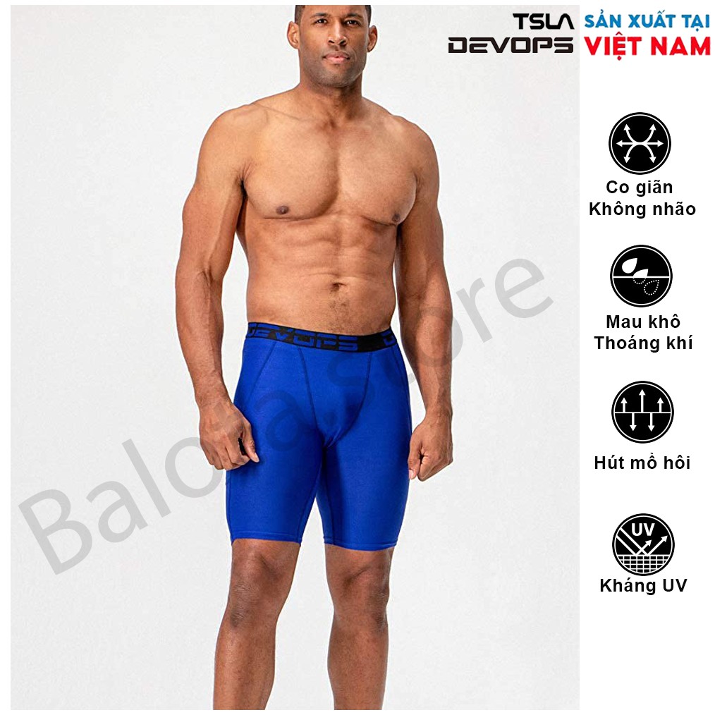 Quần legging nam Devops dạng ngắn phù hợp cho các môn chạy bộ, đạp xe, tập tạ, yoga, gym fitness và đá bóng… | BigBuy360 - bigbuy360.vn