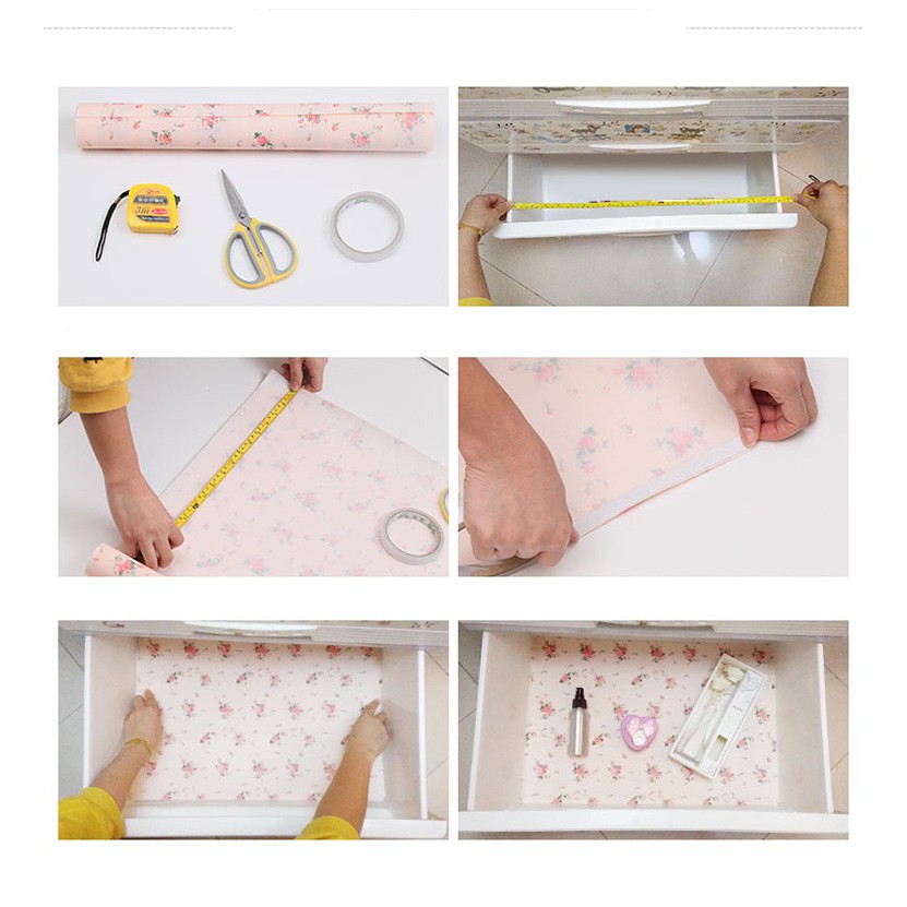 [Nhiều Mẫu] Cuộn Giấy Lót Ngăn tủ/ Bàn Chống Thấm Đa Dụng #C609