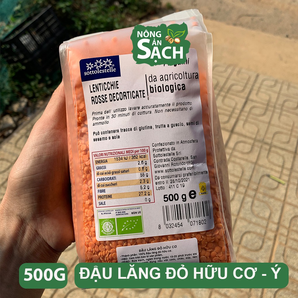 500g Đậu Lăng Đỏ Hữu Cơ Không Biến Đổi Gen Cao Cấp