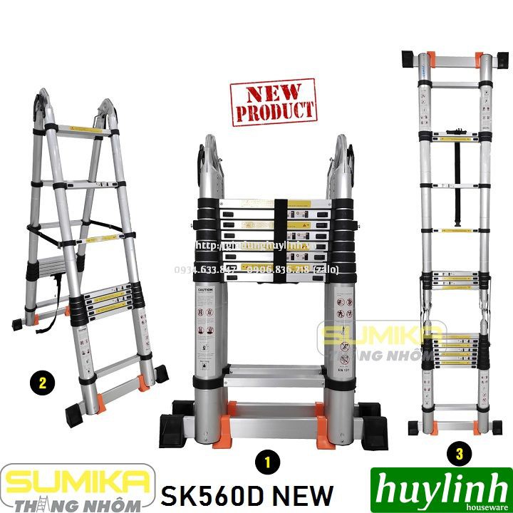 Thang nhôm rút đôi chữ A Sumika SK560D New - 5.6 mét