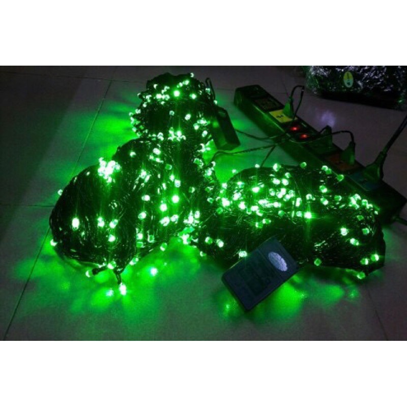 Dây đèn LED trang trí lục giác lớn nháy chớp 50m, hình kim cương, lấp lánh rất đẹp