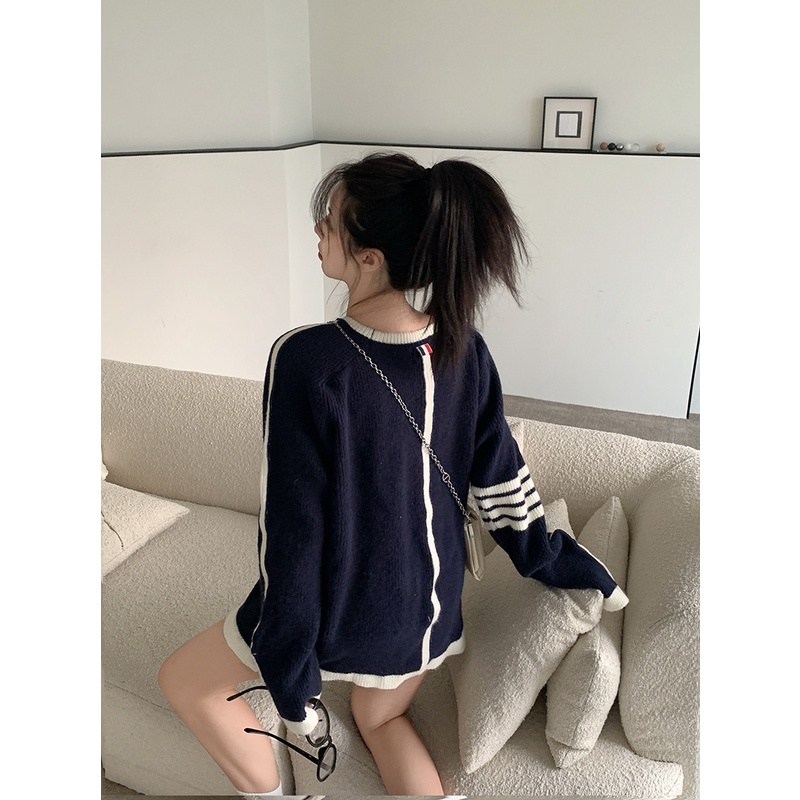 Áo thun tay dài dáng rộng màu sắc thời trang phong cách Hàn Quốc