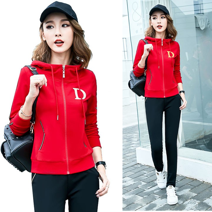 Bộ đồ thể thao nữ thêu chữ D TT288