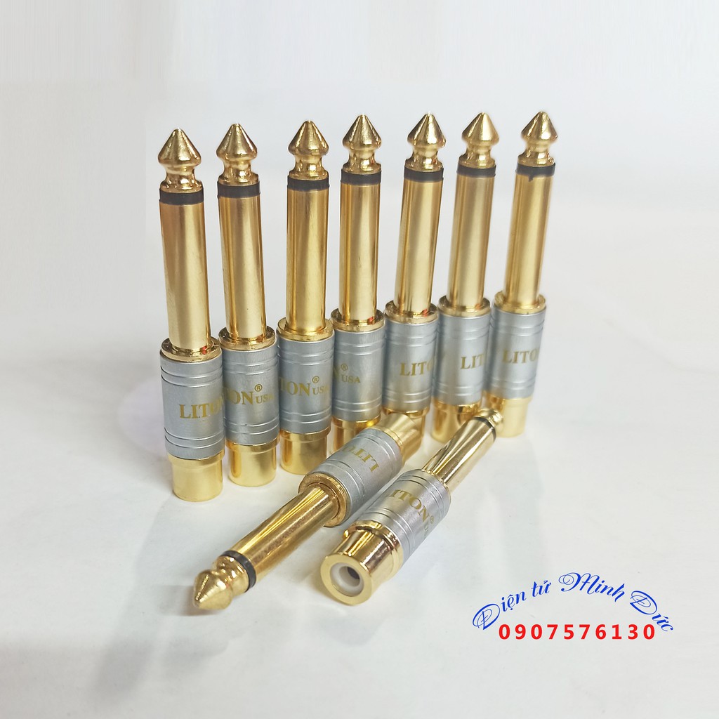 Jack 6.5mm to RCA , đầu giắc Chuyển 6 ly đực mono sang AV cái LITON