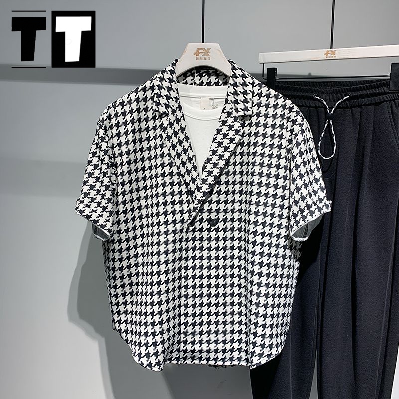 Áo sơ mi nam cao cấp áo sơ mi caro unisex Nam/Nữ phong Cách Hàn quốc áo sơ mi tay ngắn T T - C17