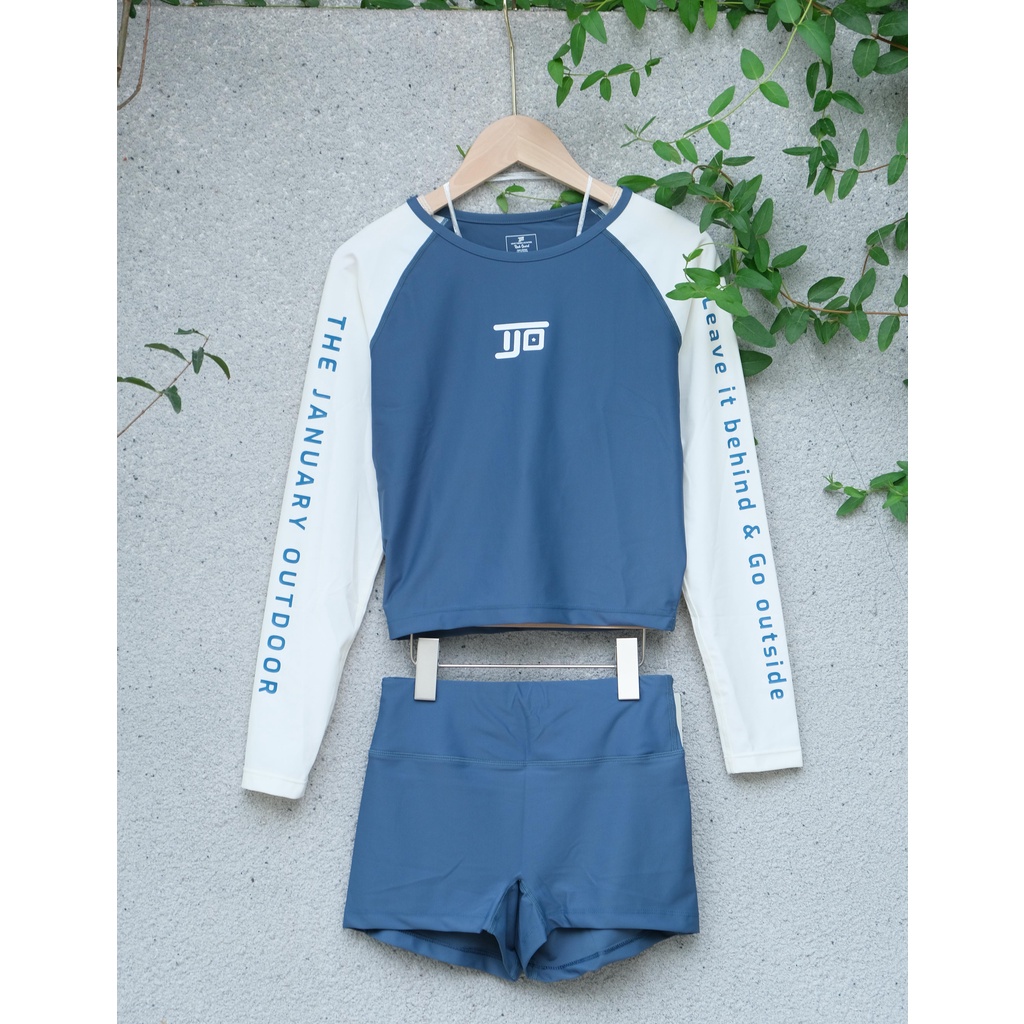Bộ Bơi CropTop, Áo Bơi Dài Tay Chống Nắng + Quần đùi bơi Kín Đáo Croptop - Thegatevietnam