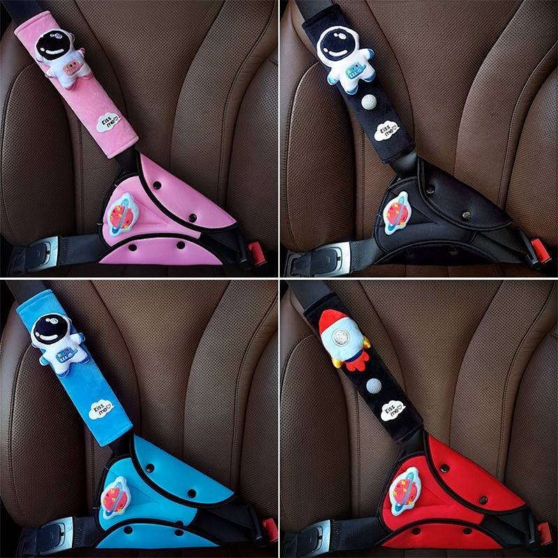 Car Seat Belt Adjustment Cartoon Cute Children Anti-Strangulation Neck Shoulder Sleeve Holder Seat Limit Auxiliary Strap Y3b6