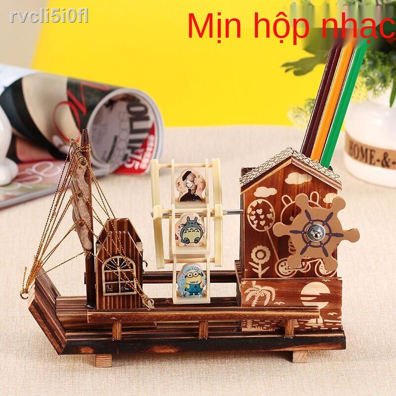 ☽ ♣ ▪◙Hộp âm nhạc bằng gỗ quà sinh nhật sáng tạo cho bé trai và gái để gửi đồ trang trí viên tặng tốt nghiệp