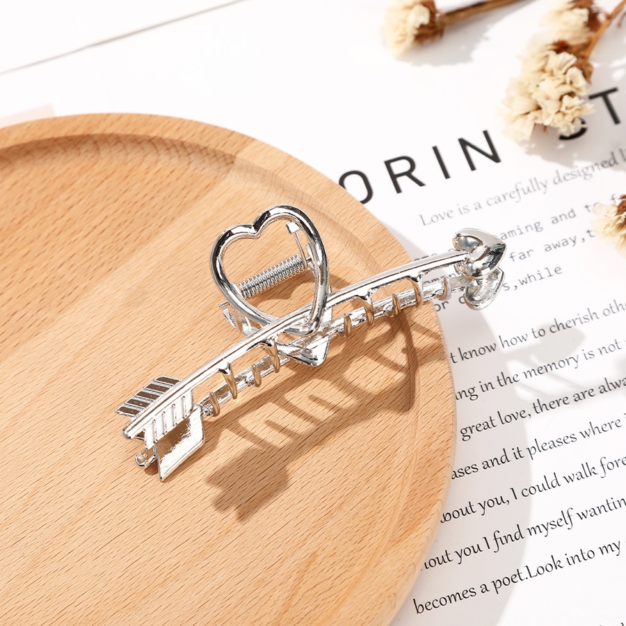 Kẹp tóc kim loại màu bạc thời trang dành cho nữ