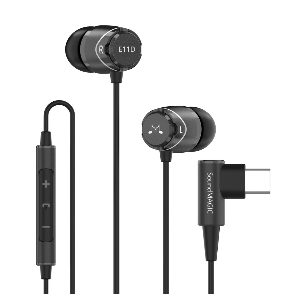 Tai Nghe Nhét Tai SoundMAGIC E11D Cổng USB C Âm Thanh Bass Mạnh Mẽ Có Mic Màu Đen Cho Android