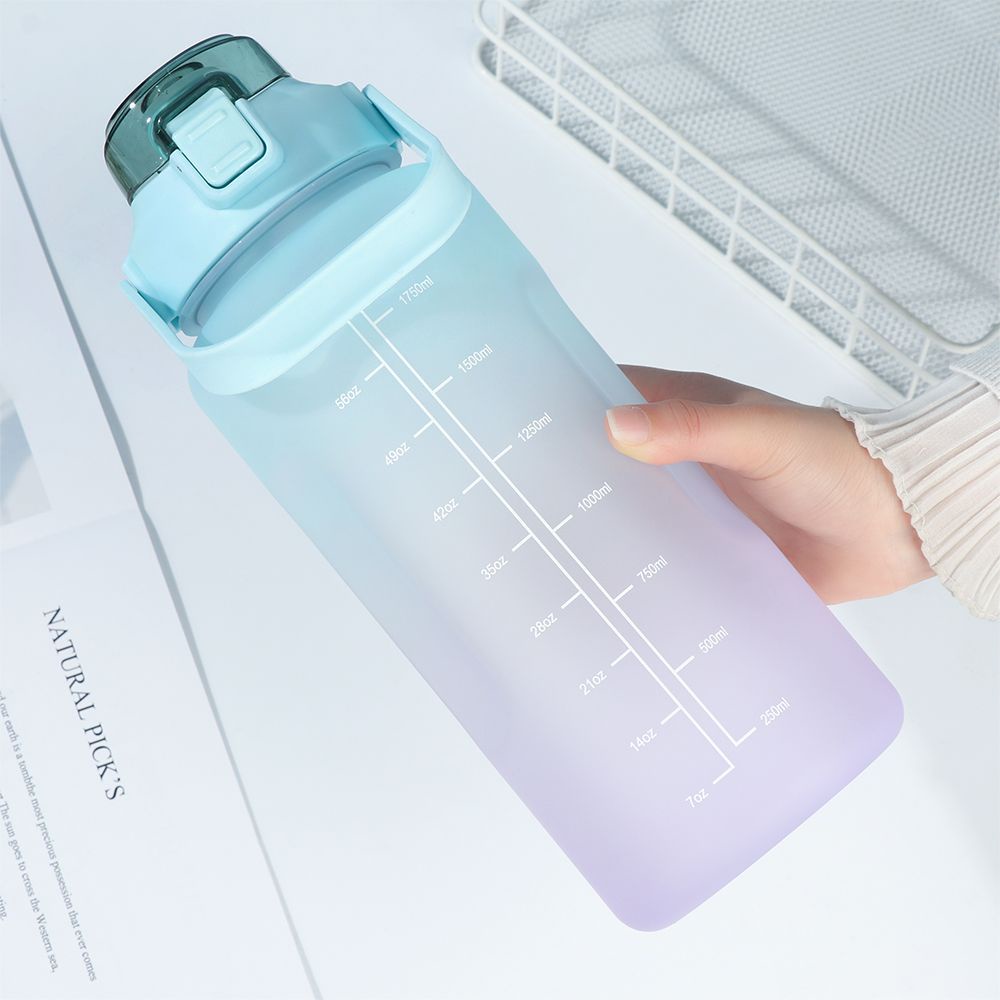 LAKAMIER Large-Capacity Drinking Cup Portable Water Jug Water Bottle 2000ml With Straw Outdoor Travel Kettle Sport Bottle/Multicolor