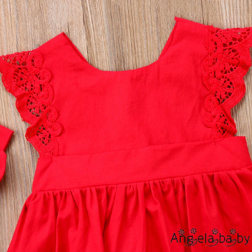 Đầm liền quần màu đỏ thời trang mới nhất cho bé gái