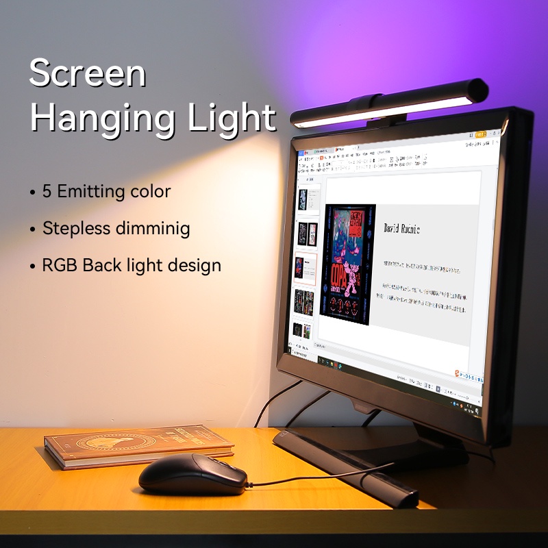 CANMEIJIA Thanh đèn chiếu sáng màn hình máy tính CANMEIJIA RGB USB 5 màu sắc độ sáng điều chỉnh được bảo vệ mắt