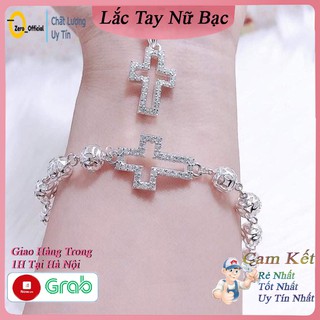 Lắc Tay Bạc Nguyên Chất 100% Cho Nữ , Vòng Đeo Tay Thánh Giá Thời Trang ( Tặng Kèm Vòng Tay Chỉ Đỏ )