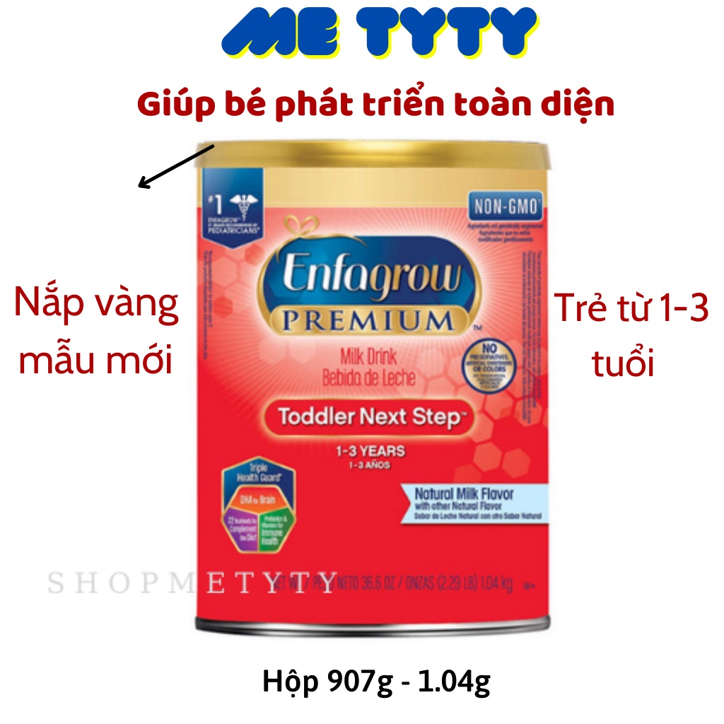 Sữa Enfagrow Premium Toddler Nắp Vàng Mỹ lon 907g,1,04 ( Date 2023)