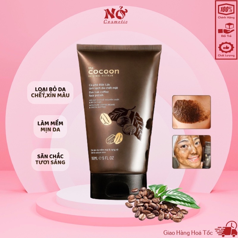 Tẩy da chết mặt cà phê Đắk Lắk Cocoon cho làn da mềm mại & rạng rỡ 150ml