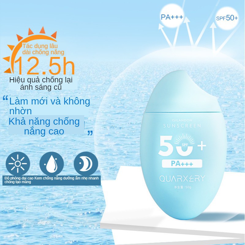 (Hàng Mới Về) Kem Nền Chống Nắng QUARXERY Không Thấm Nước Kiềm Dầu Làm Sáng Da Spf50 (50G)