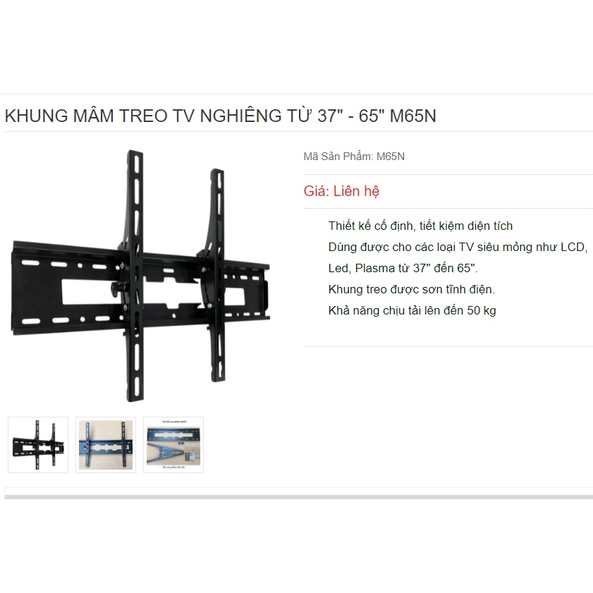 Khung treo tivi mâm nghiêng 37 - 65 inch M65N