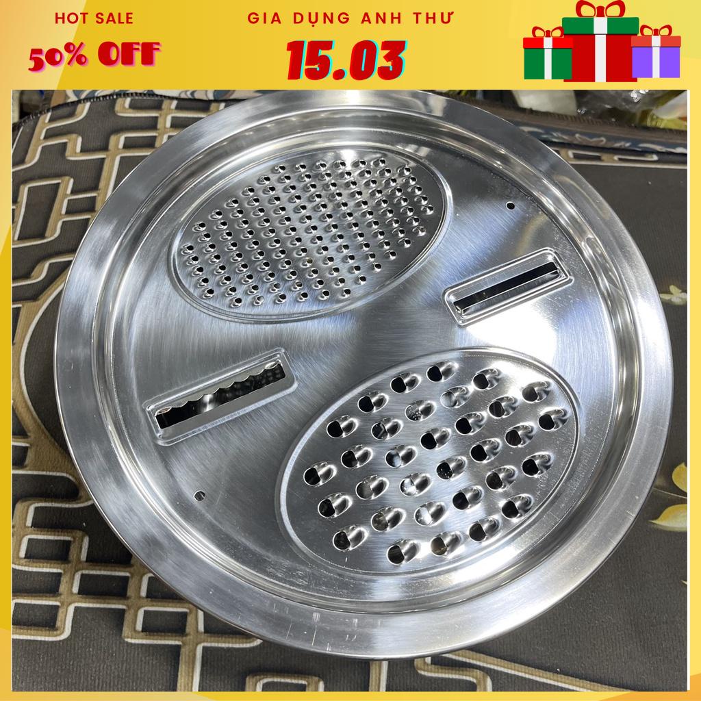 [Rẻ vô địch] Bộ Thau Inox Kích Thước 26cm Và Bàn Bào Đa Năng Inox Đa Dụng