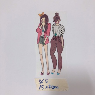Sticker ủi ,hình ủi 5 cô gái (có keo) (phụ kiện may vá, trang trí quần áo may mặc, Handmade,DIY)