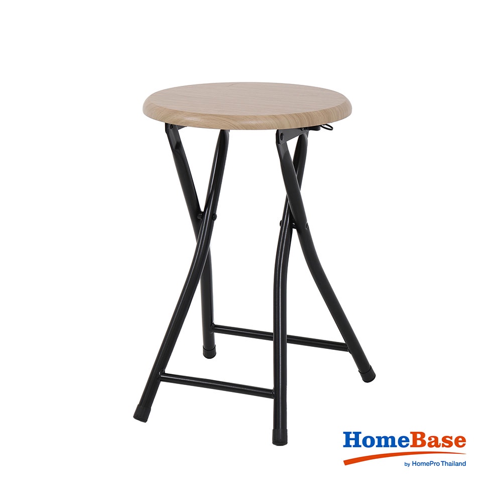 HomeBase FURDINI Ghế xếp gỗ khung thép W30xD30XH44.5Cm màu nâu nhạt