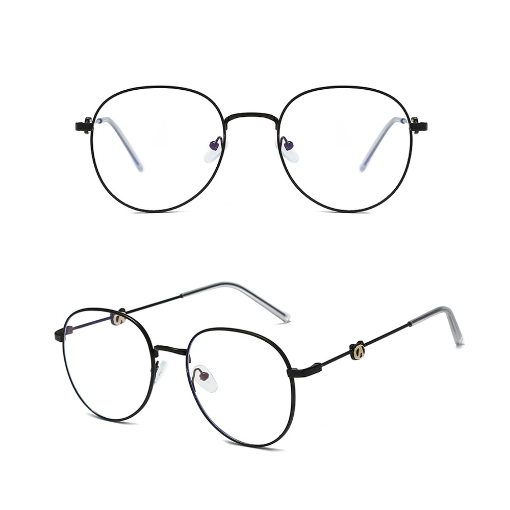 EMILEE💋 Unisex Myopia Glasses Reduces Eye Strain Flat Mirror Eyewear Vintage Eyeglasses Metal Round Frame High-definition Ultralight -1.0~-4.0 Anti-UV Blue...