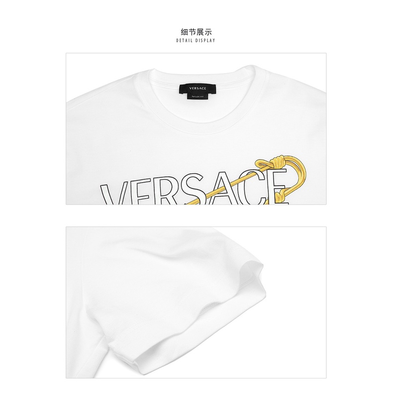 Áo Thun Cotton In Logo Versace Trẻ Trung Hợp Thời Trang Cho Nam