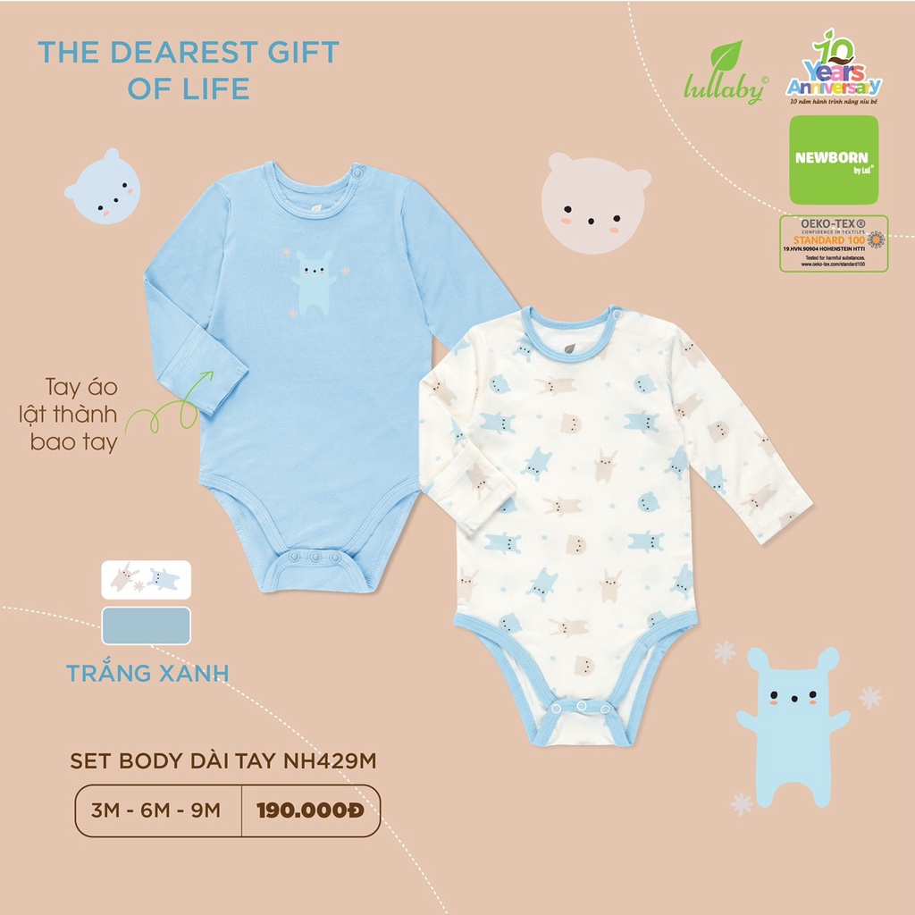 Set 2 body dài tay Lullaby NH339M (Body chip, Bodysuit)