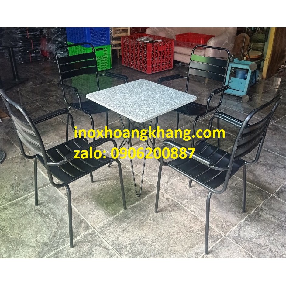 Bàn ghế cafe giá sỉ tại xưởng, bàn ghế cafe phòng lạnh, ghế nan sắt có tay vịn